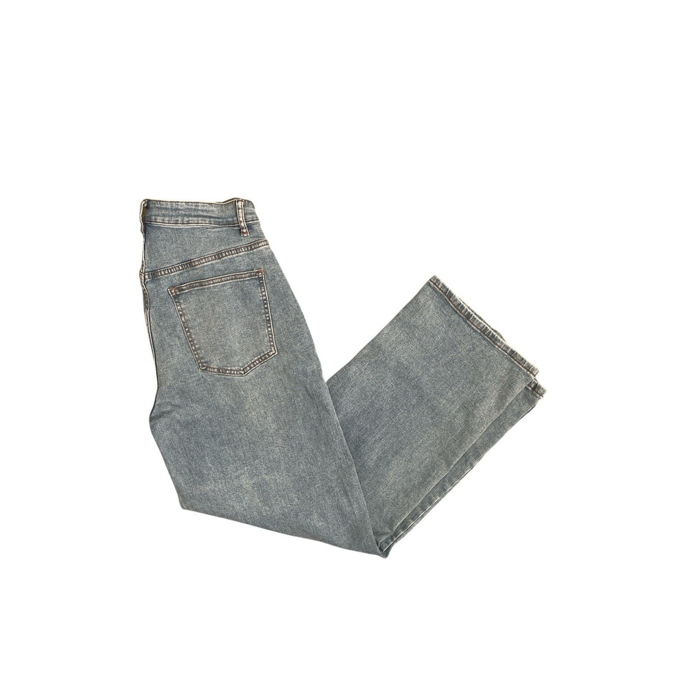 High Rise Wide Leg  Jeans Size 8 Medium Blue Wash Casual Relaxed Denim
